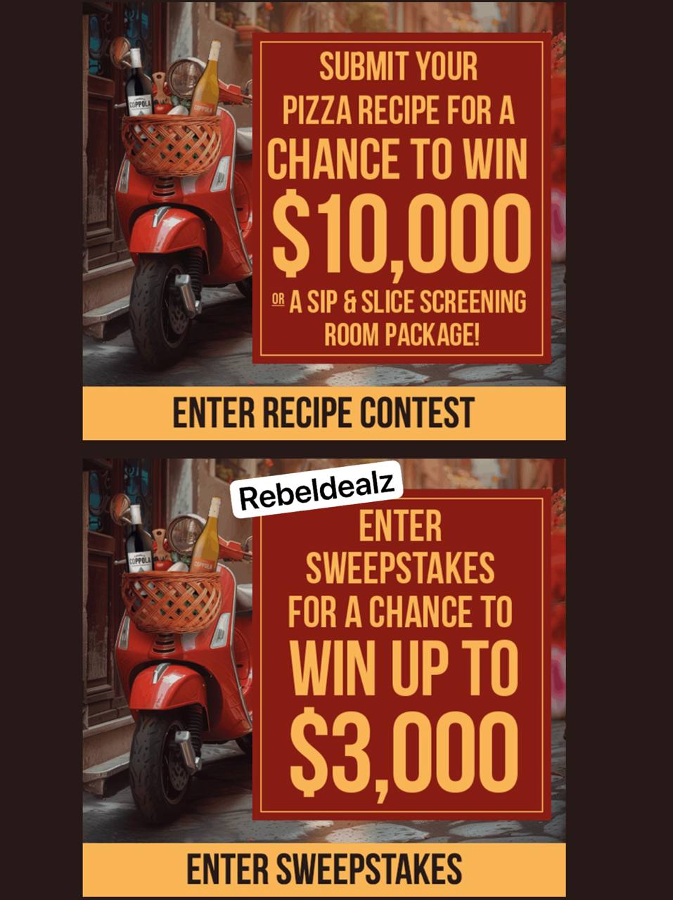 The Francis Coppola Perfect Your Pizza Sweepstakes