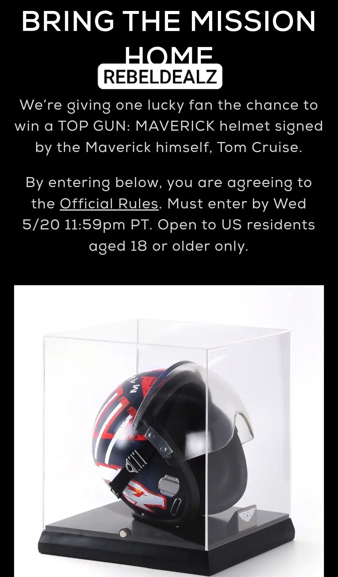 Win an IMAX Top Gun: Maverick Helmet Signed by Tom Cruise