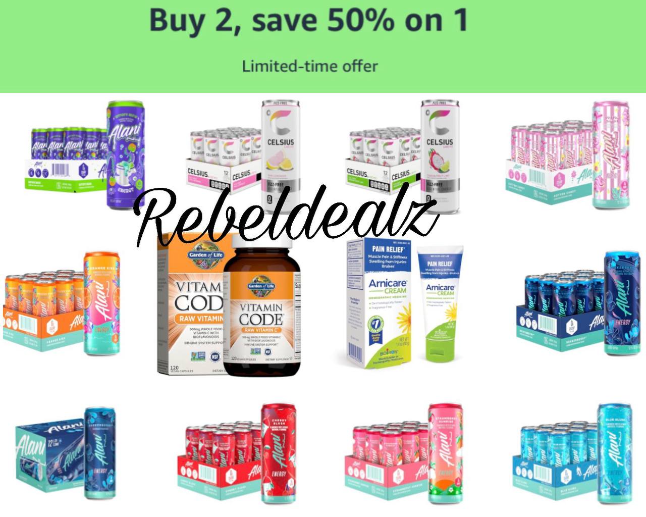 Alani, Celsius & More: Buy 2, Save 50% on 1 at Amazon