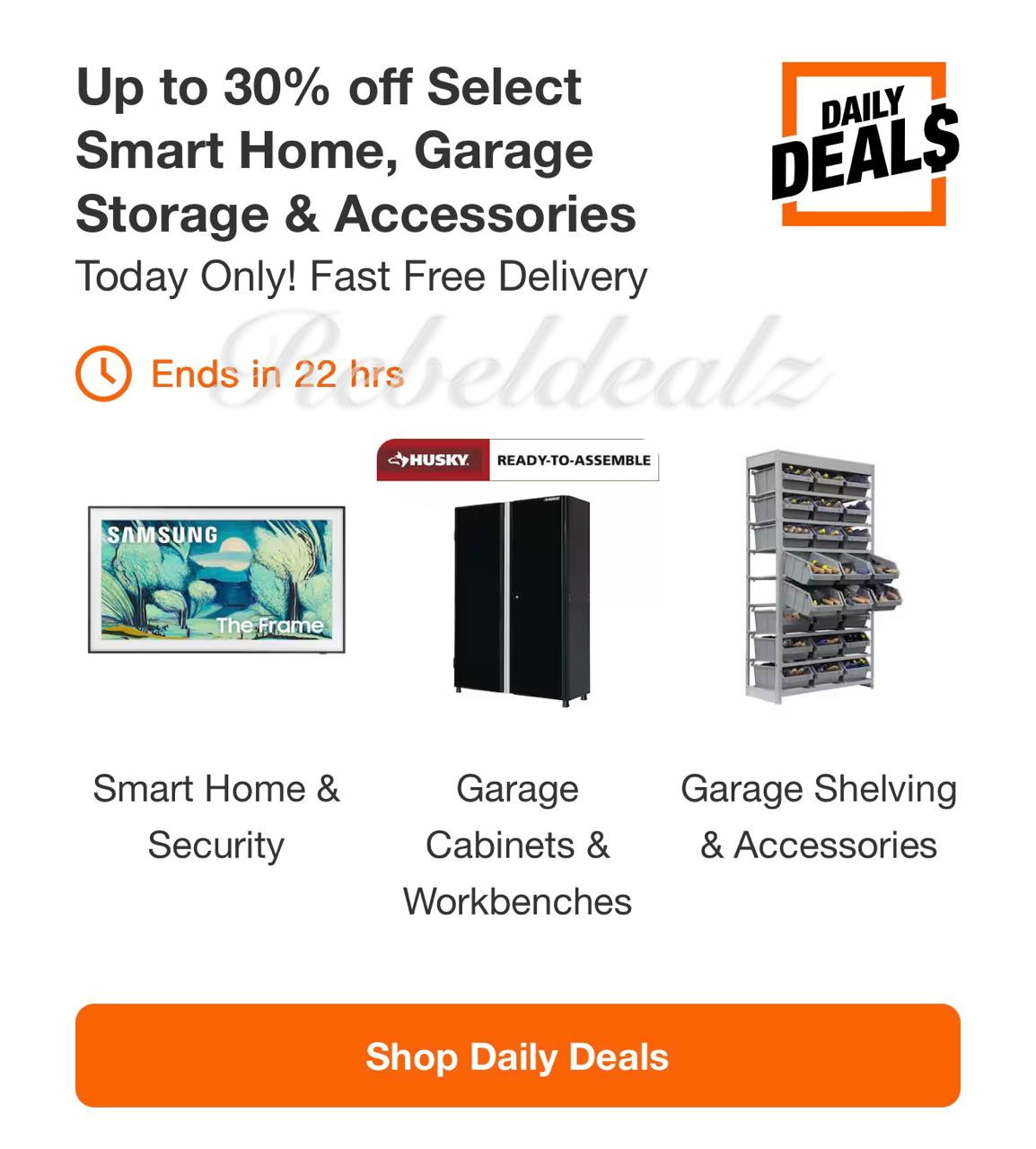 Home Depot Daily Deal: Up to 30% Off Garage Smart Home, Storage & Accessories