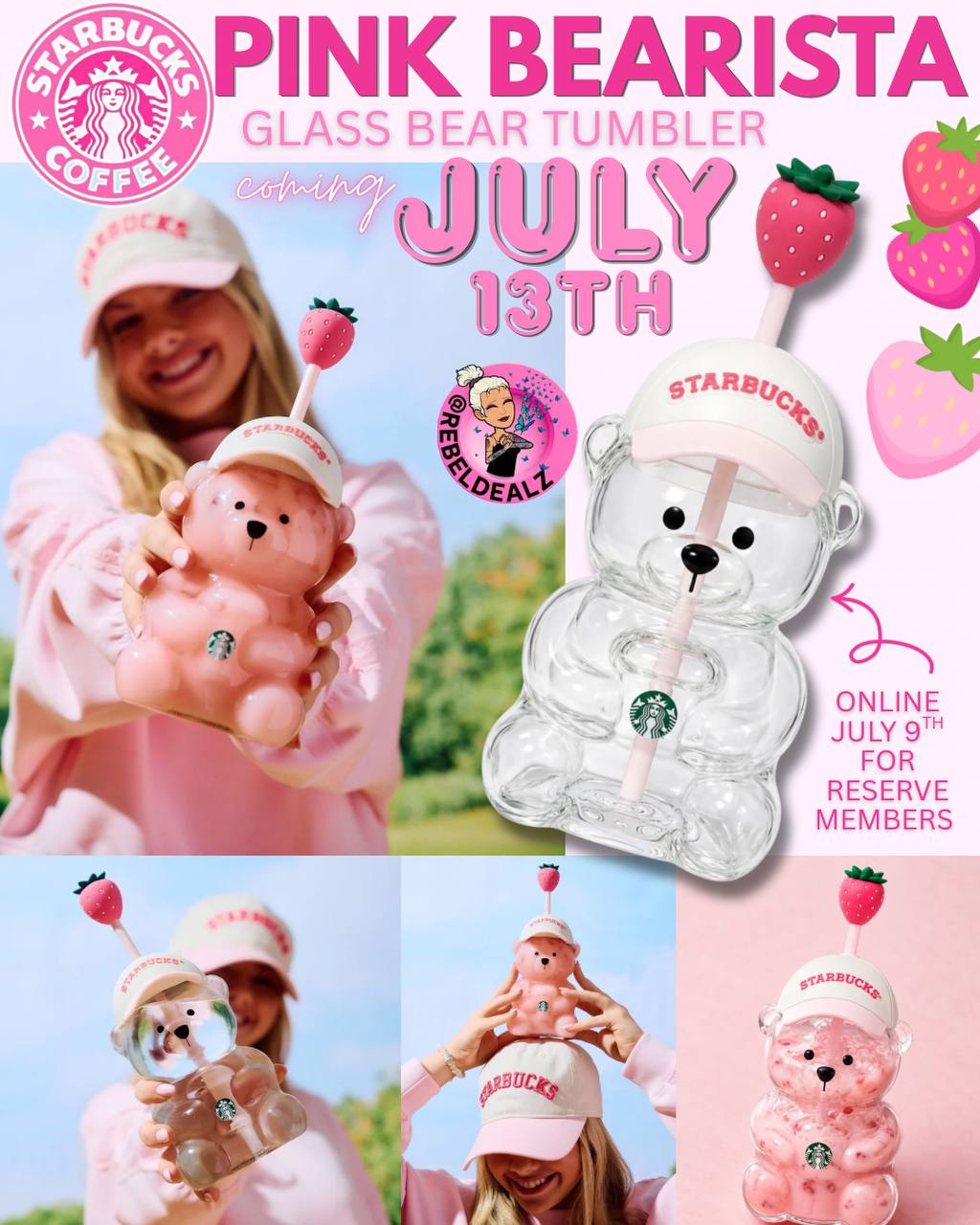 Starbucks Pink Bearista Glass Cold Cups Are Coming This July
