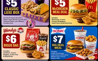 6 Fast-Food Meal Deals Under $8 at Taco Bell, McDonald's, Wendy's, Sonic, Dairy Queen & Arby's