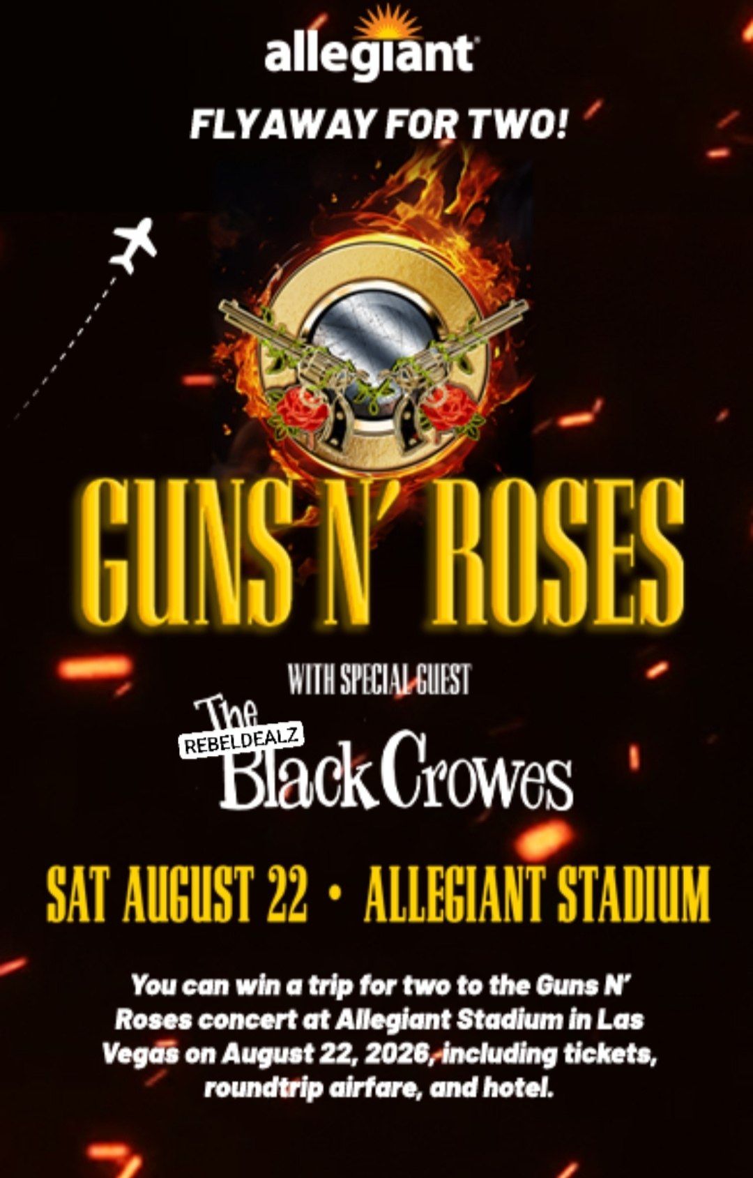 Allegiant 'Guns N' Roses World Tour Flyaway' Sweepstakes