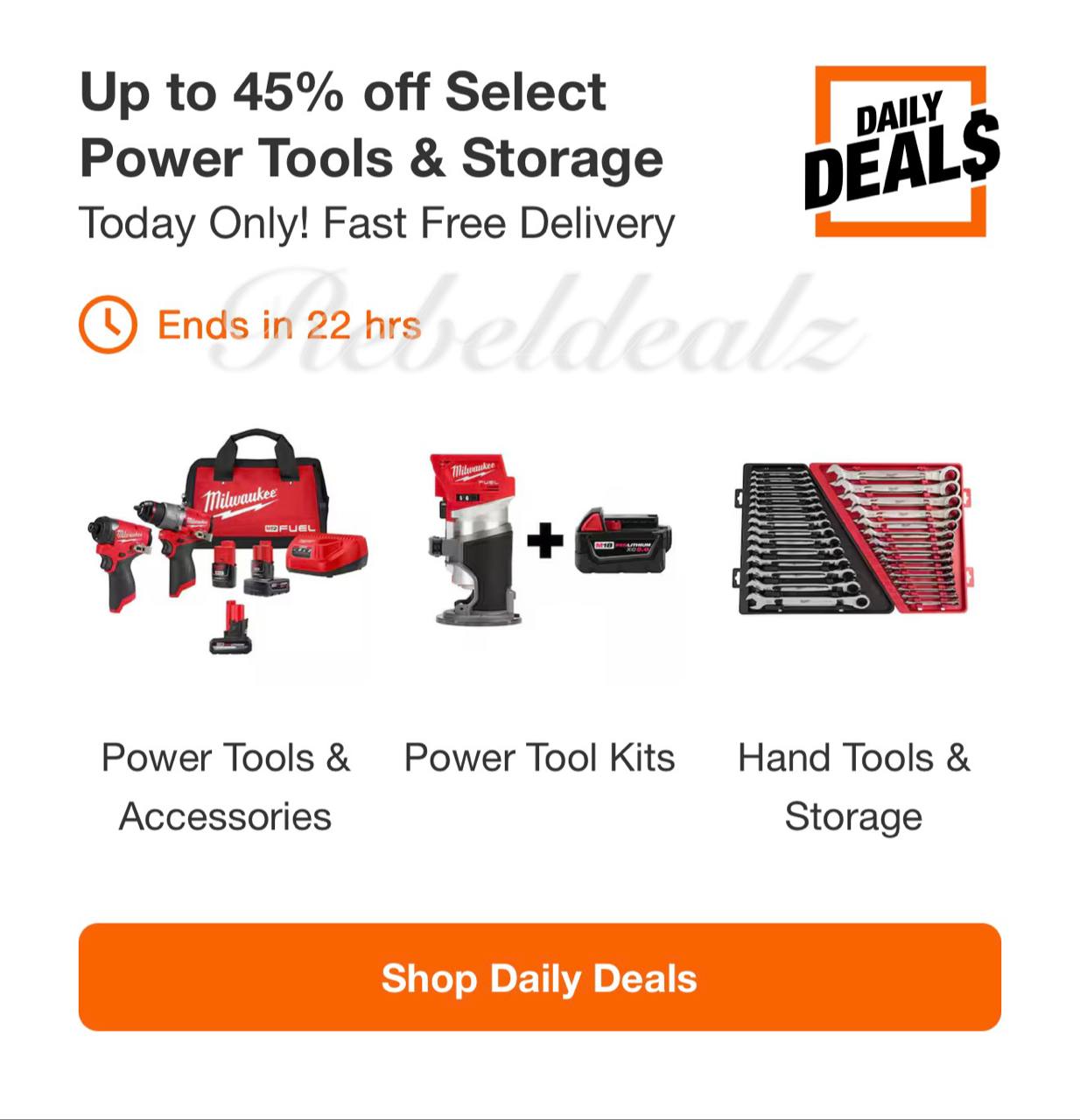 Home Depot Daily Deals: Up to 45% Off Power Tools & Storage
