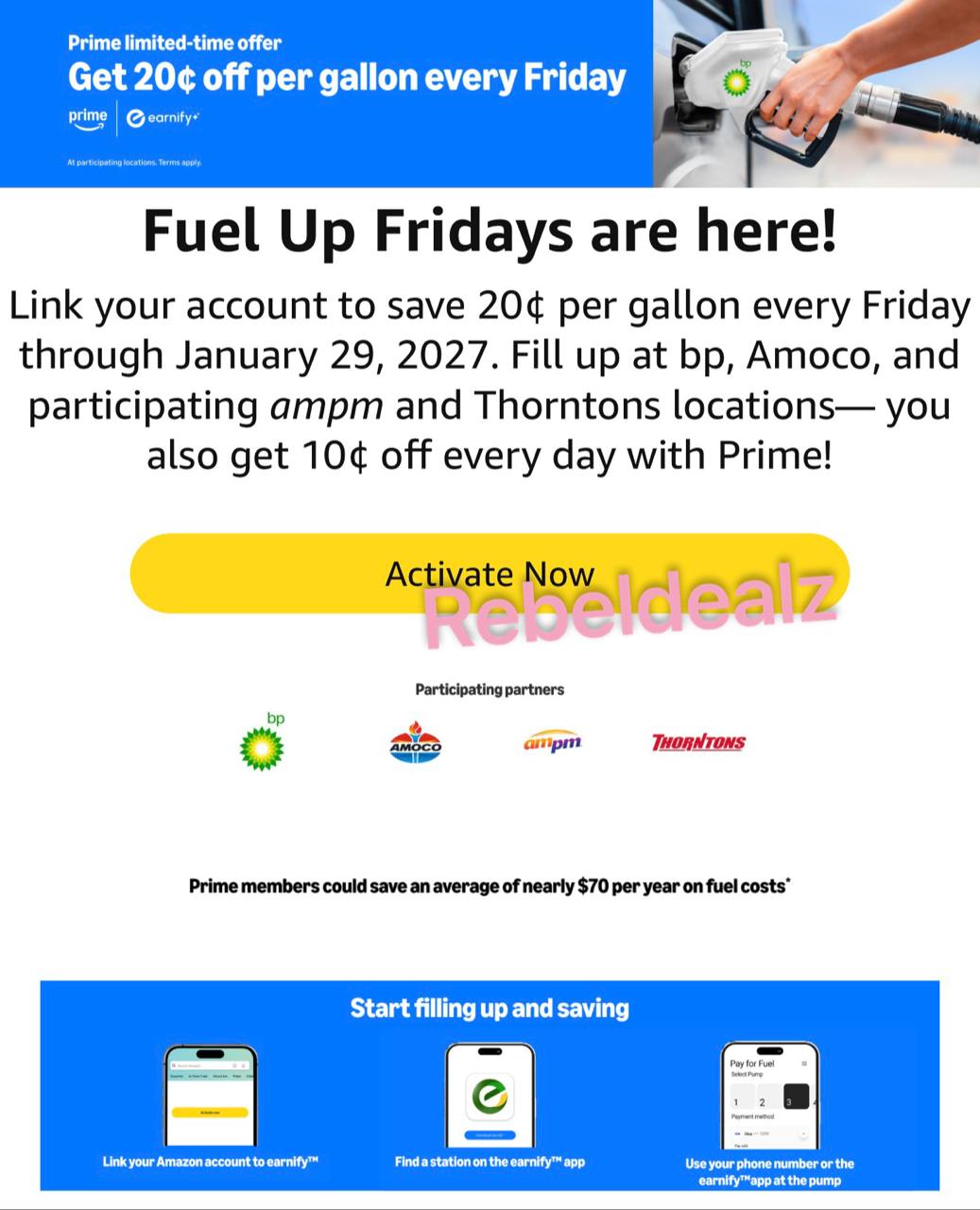 Prime Fuel Up Fridays: 20 Cents Off Per Gallon Every Friday