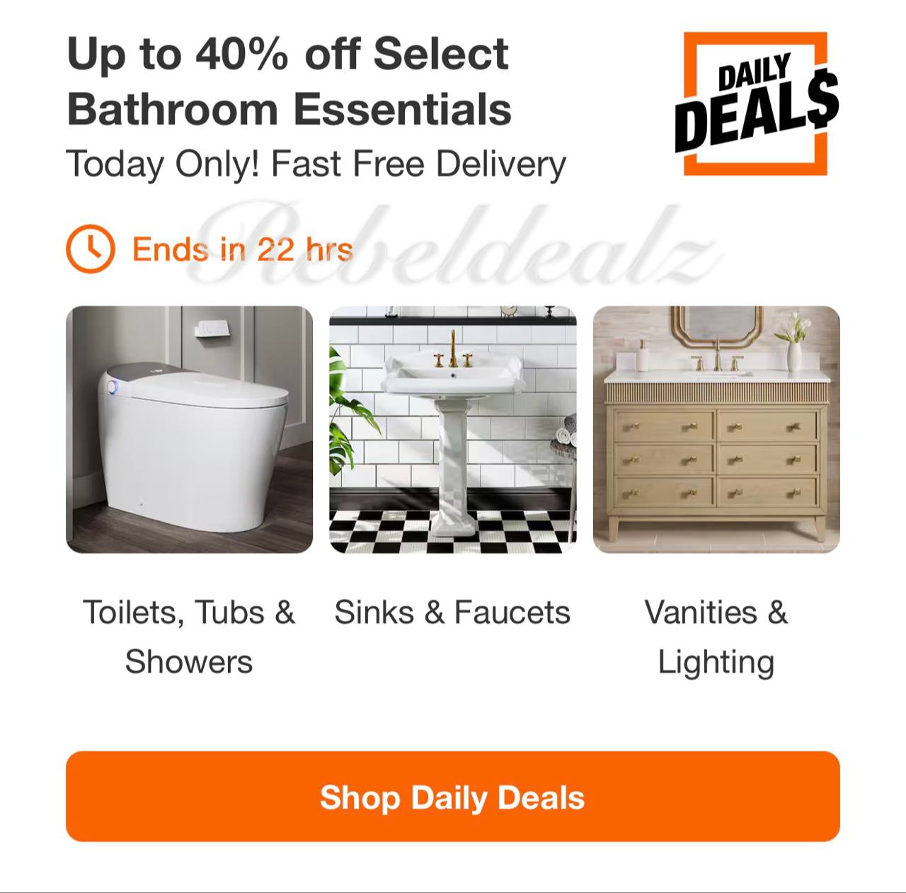 Home Depot Daily Deal: Up to 40% Off Bathroom Essentials