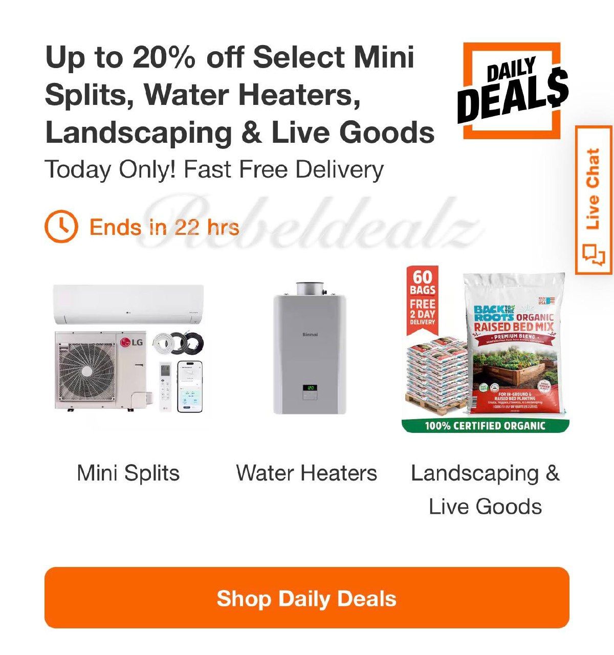 Home Depot Daily Deals: Up to 20% Off Mini Splits, Water Heaters & Live Goods