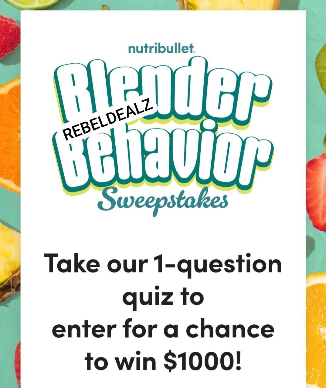 Nutribullet 'Blender Behavior' Sweepstakes - Win a Prize!