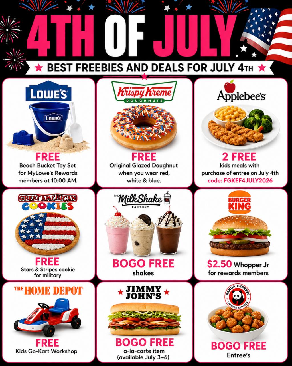 🇺🇸 4th of July Freebies & Deals You Don’t Want to Miss!