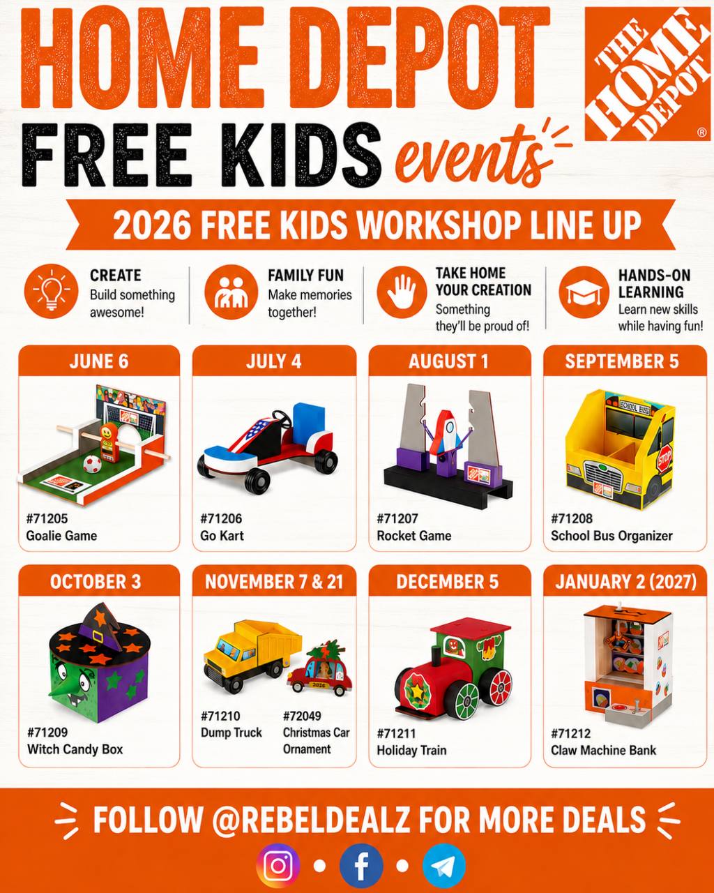 Home Depot Free Kids Workshops 2026: Everything You Need to Know