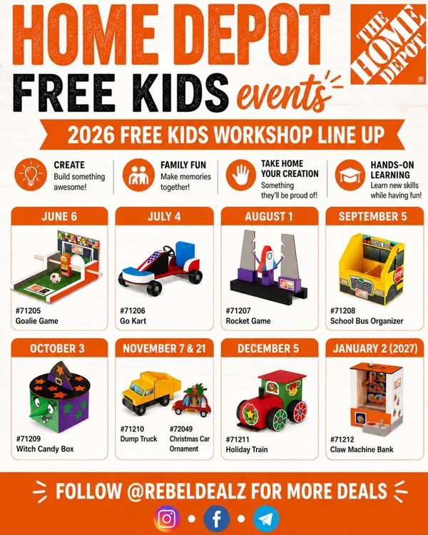 Home Depot Free Kids Workshops 2026: Everything You Need to Know