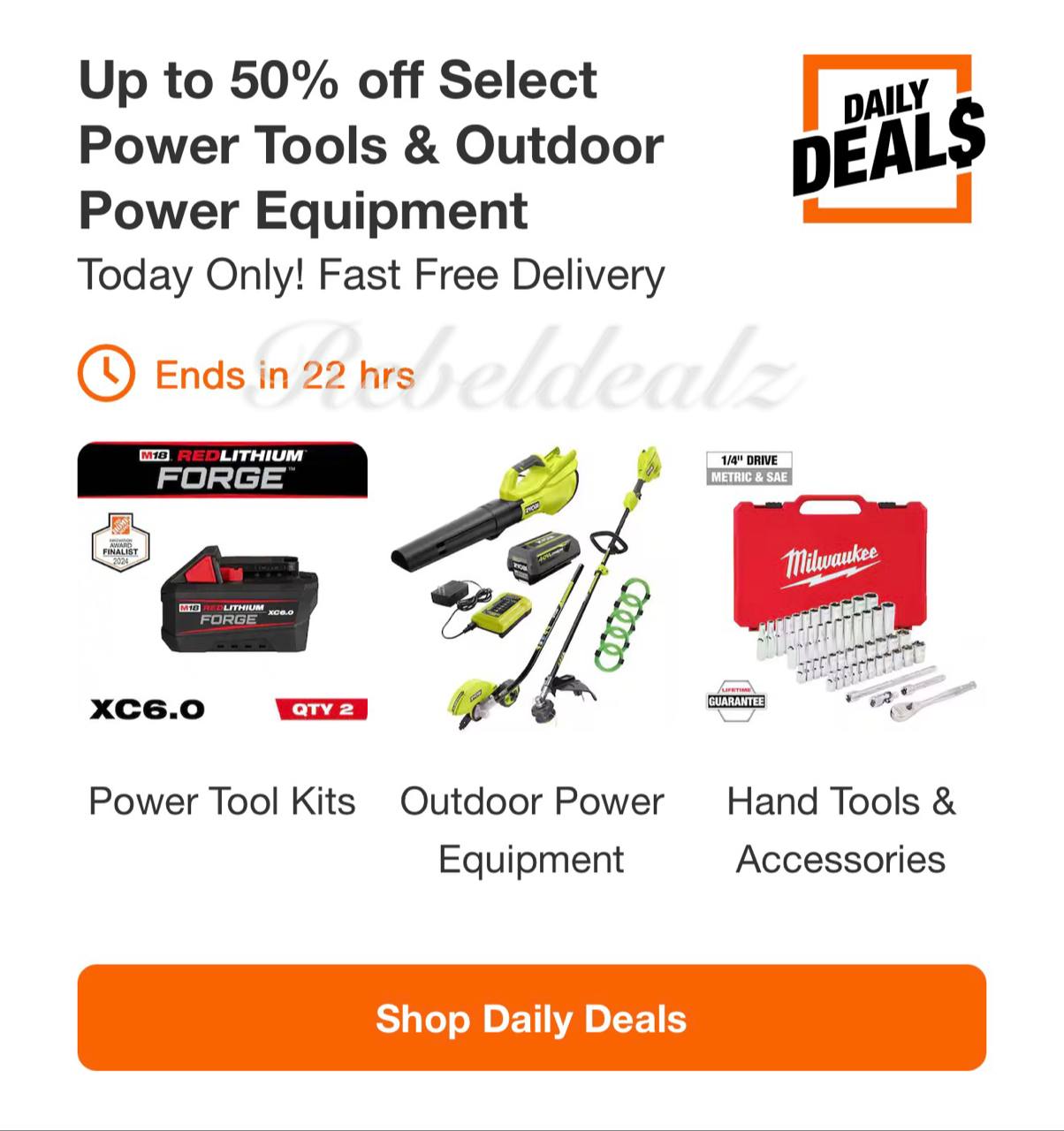Home Depot Daily Deals: Up to 50% Off Power Tools & Outdoor Equipment