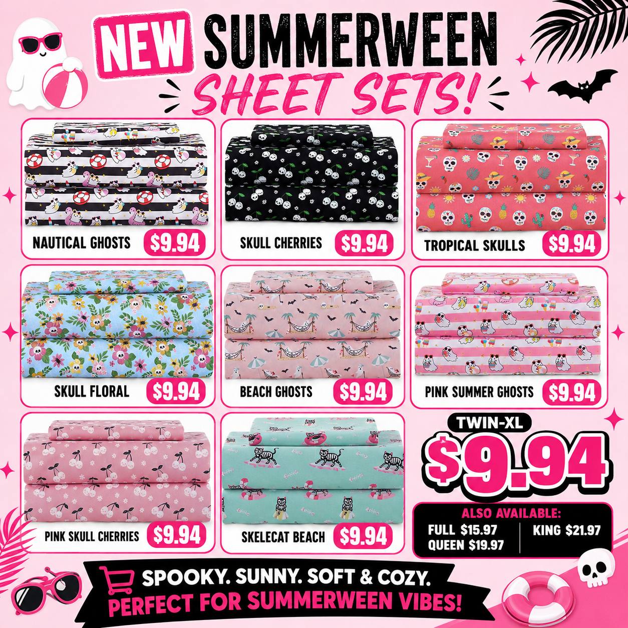 Summerween Soft Microfiber Sheet Set for $9-$22