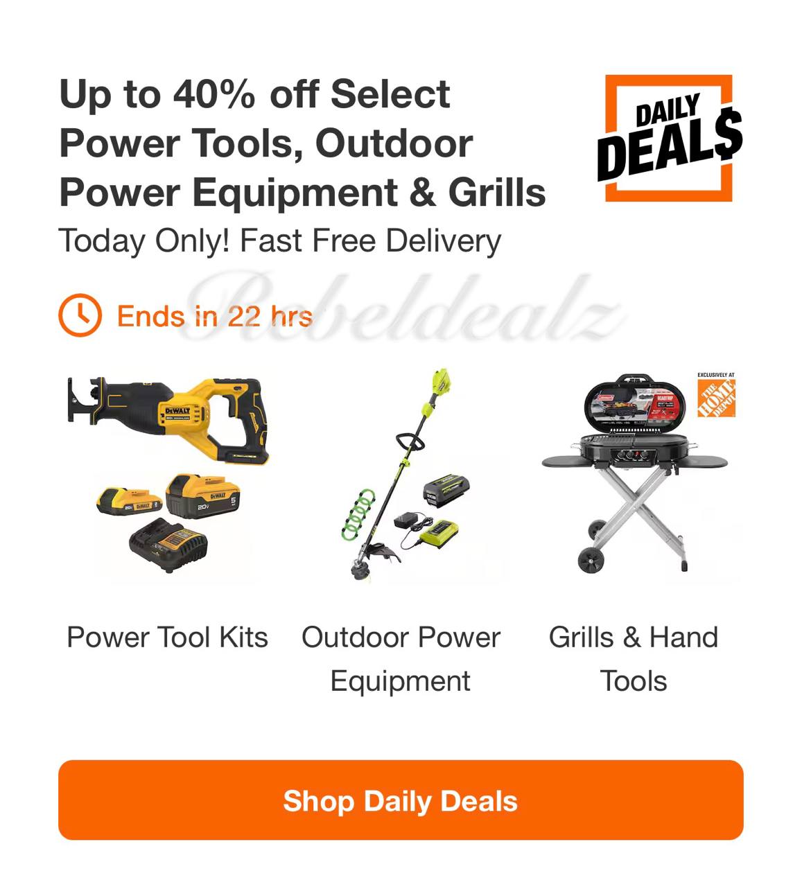 Home Depot Daily Deals: Up to 40% Off Power Tools, Outdoor Equipment & Grills