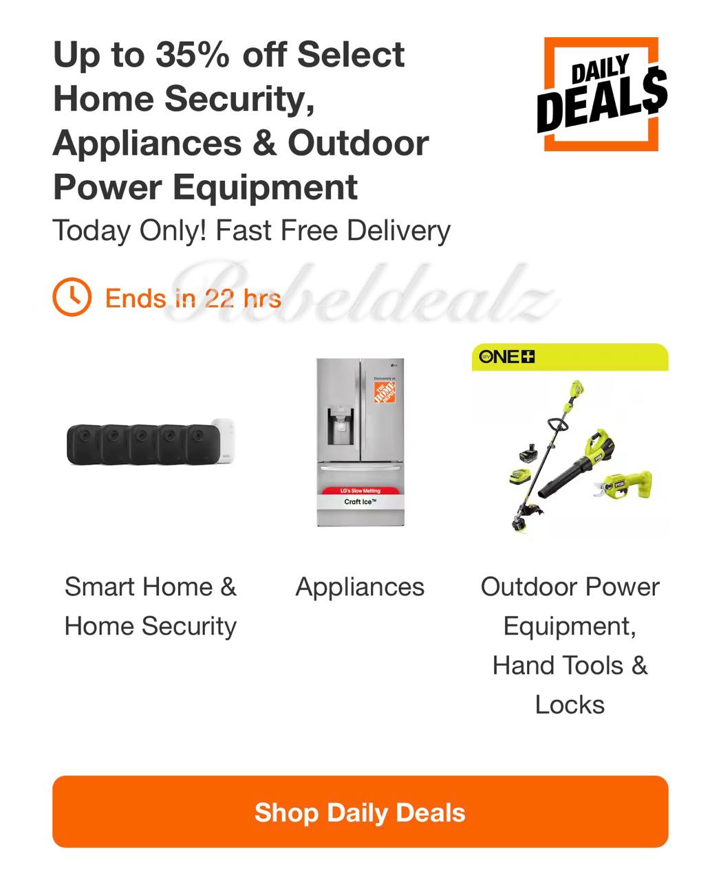 Home Depot Daily Deals: Up to 35% Off Home Security, Appliances & Outdoor Power Equipment