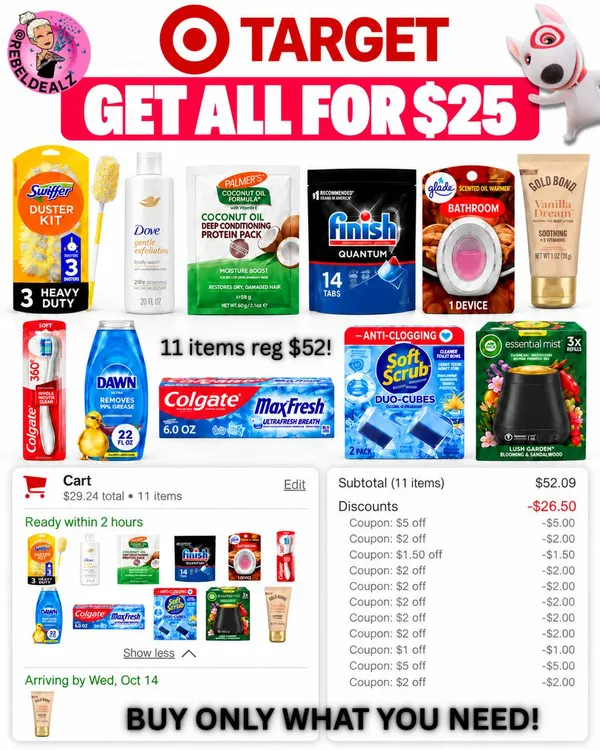 $52 in Target Essentials for Just $25.59 + Tax