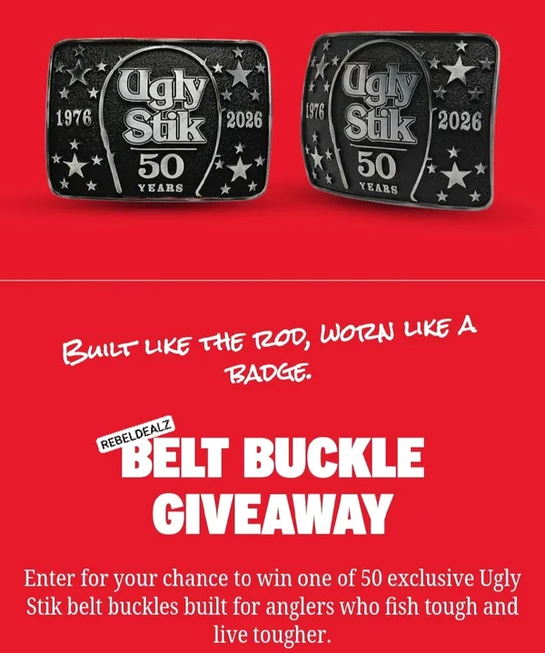 Ugly Stik 50th Anniversary Belt Buckle Sweepstakes