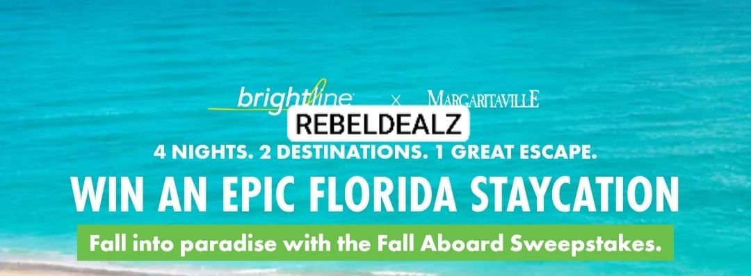 Brightline x Margaritaville Fall Aboard Florida Staycation Sweepstakes