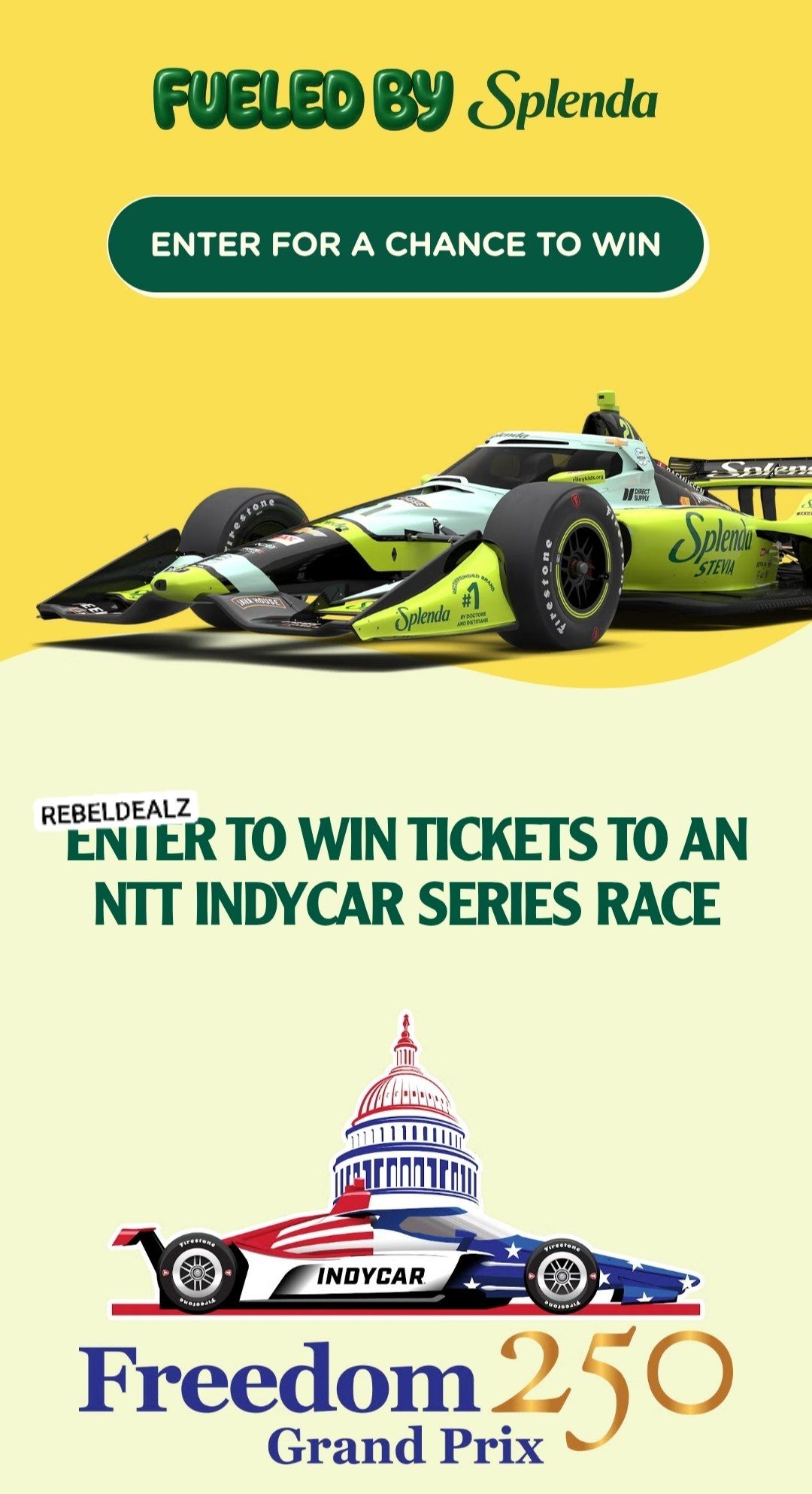 Win a Splenda 'Freedom 250 VIP Experience' with 3 Grand Prizes