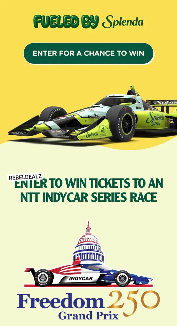 Win a Splenda 'Freedom 250 VIP Experience' with 3 Grand Prizes