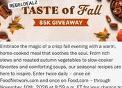 Food Network Taste of Fall Sweepstakes: Win $5,000