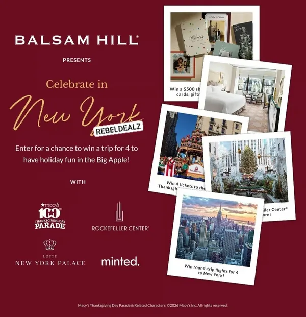 Balsam Hill Celebrate in New York Sweepstakes: Win a Trip for 4