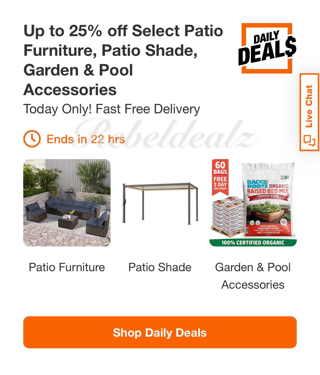 Home Depot Daily Deals: Up to 25% Off Patio Furniture and More