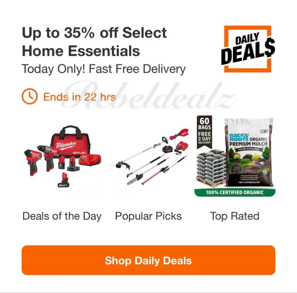 Home Depot Daily Deals: Up to 35% Off Select Home Essentials