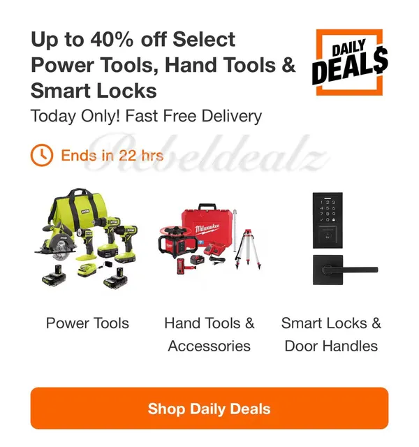 Home Depot Daily Deals: Up to 40% Off Power Tools, Hand Tools & Smart Locks