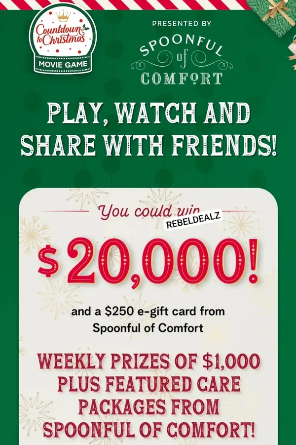 Hallmark Christmas Movie Game: Win $20,000 and More