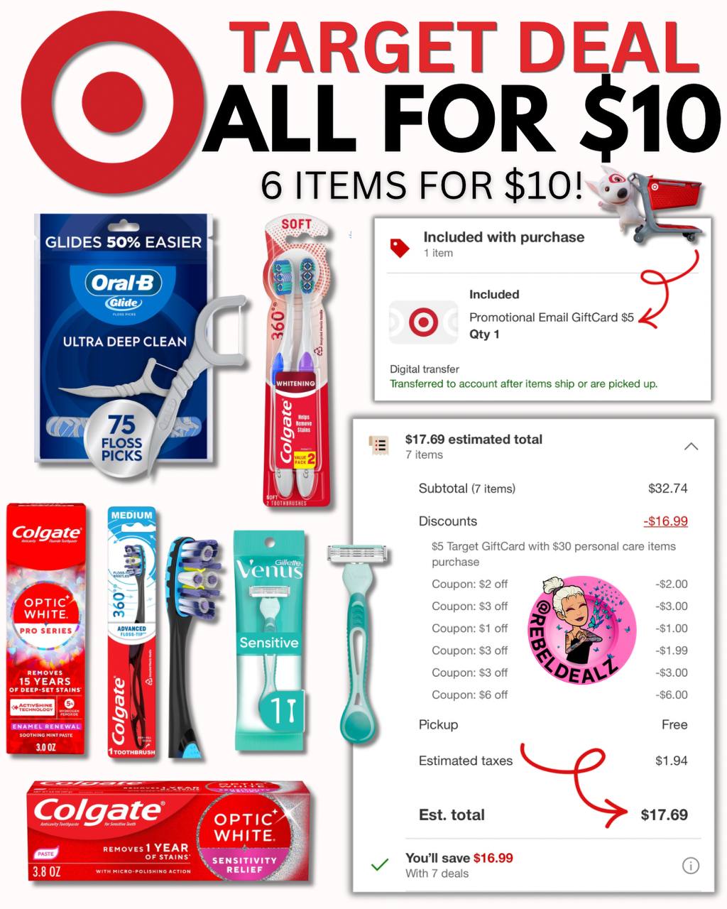 Target Personal Care Deal: Dental Care & Razors Bundle After Gift Card