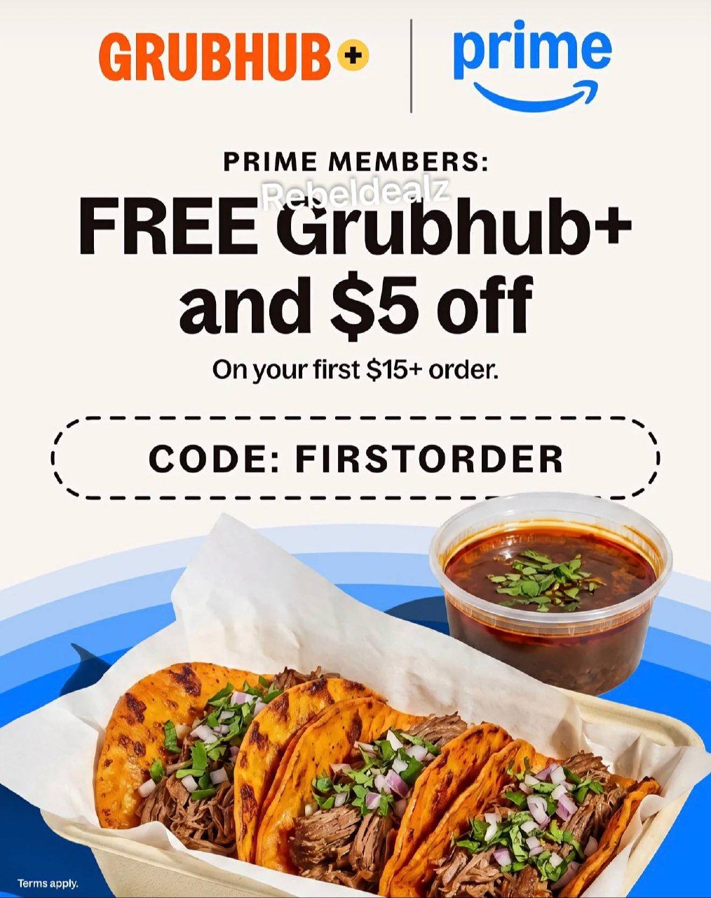 Grubhub Prime Member Offer: $5 Off First Order