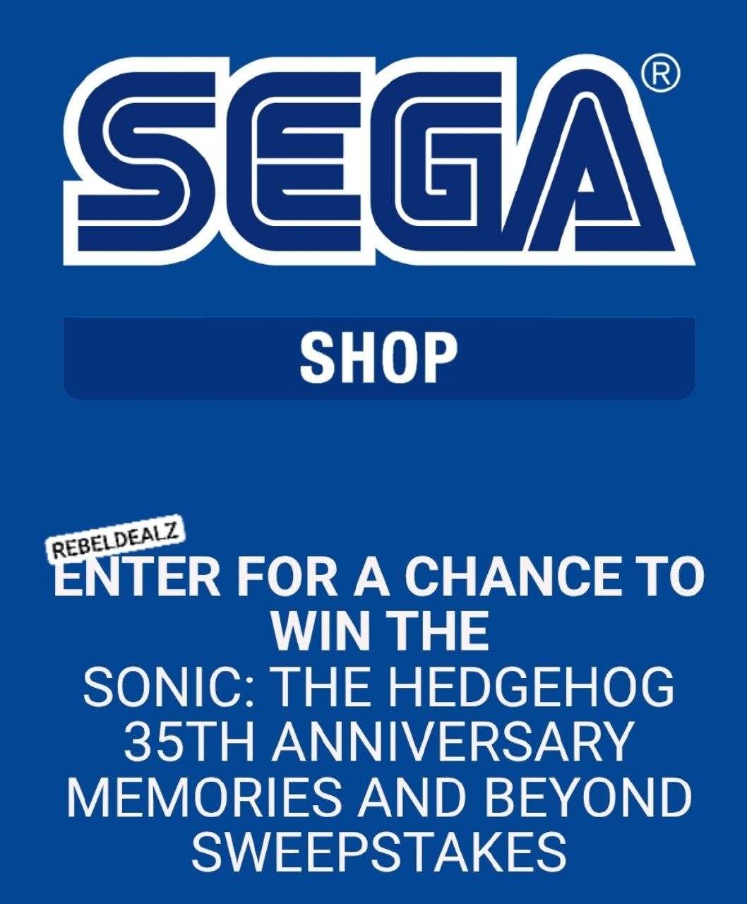Sonic the Hedgehog 35th Anniversary Sweepstakes from SEGA Shop