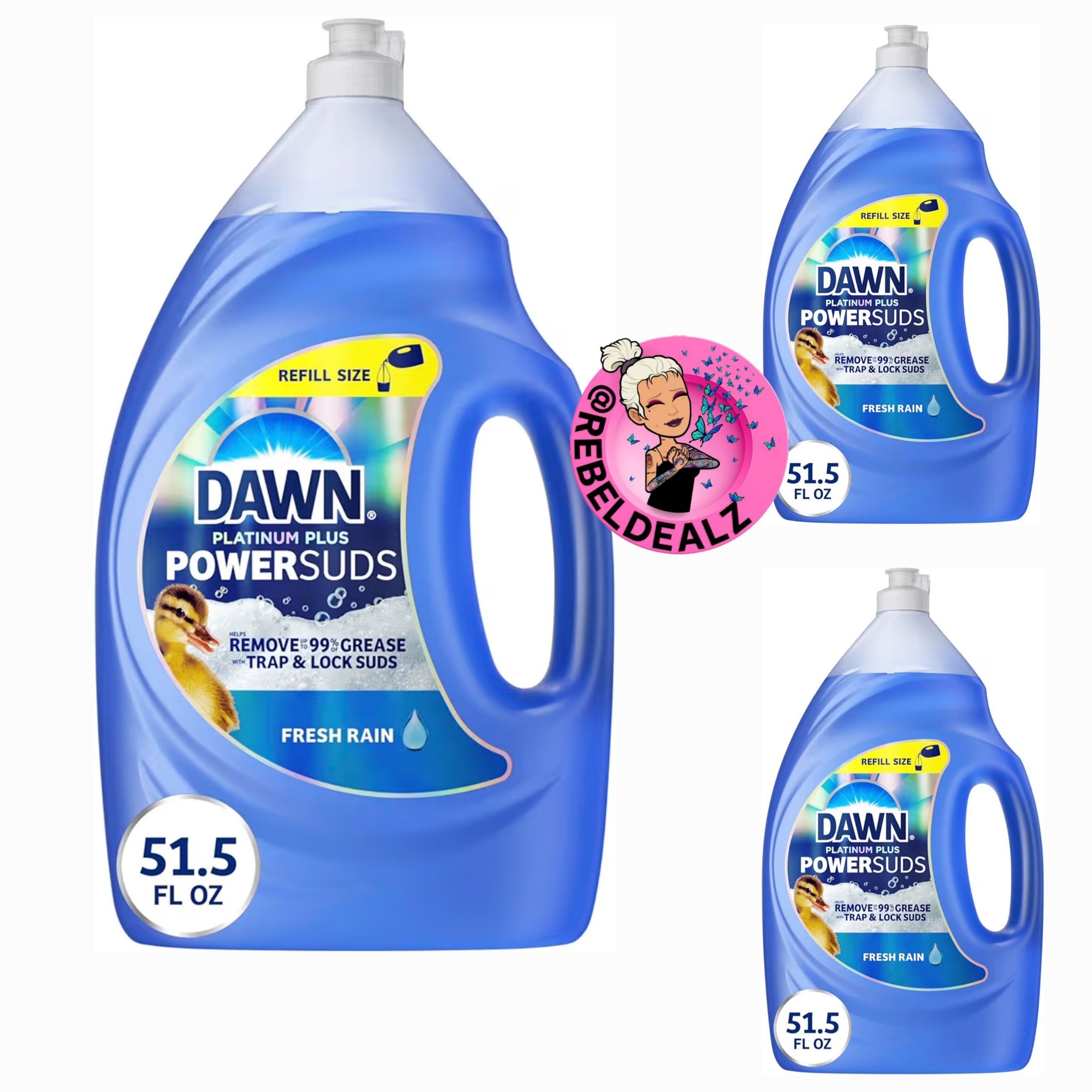 Dawn Platinum Plus PowerSuds Liquid Dish Soap 51.5 oz Refill on Sale