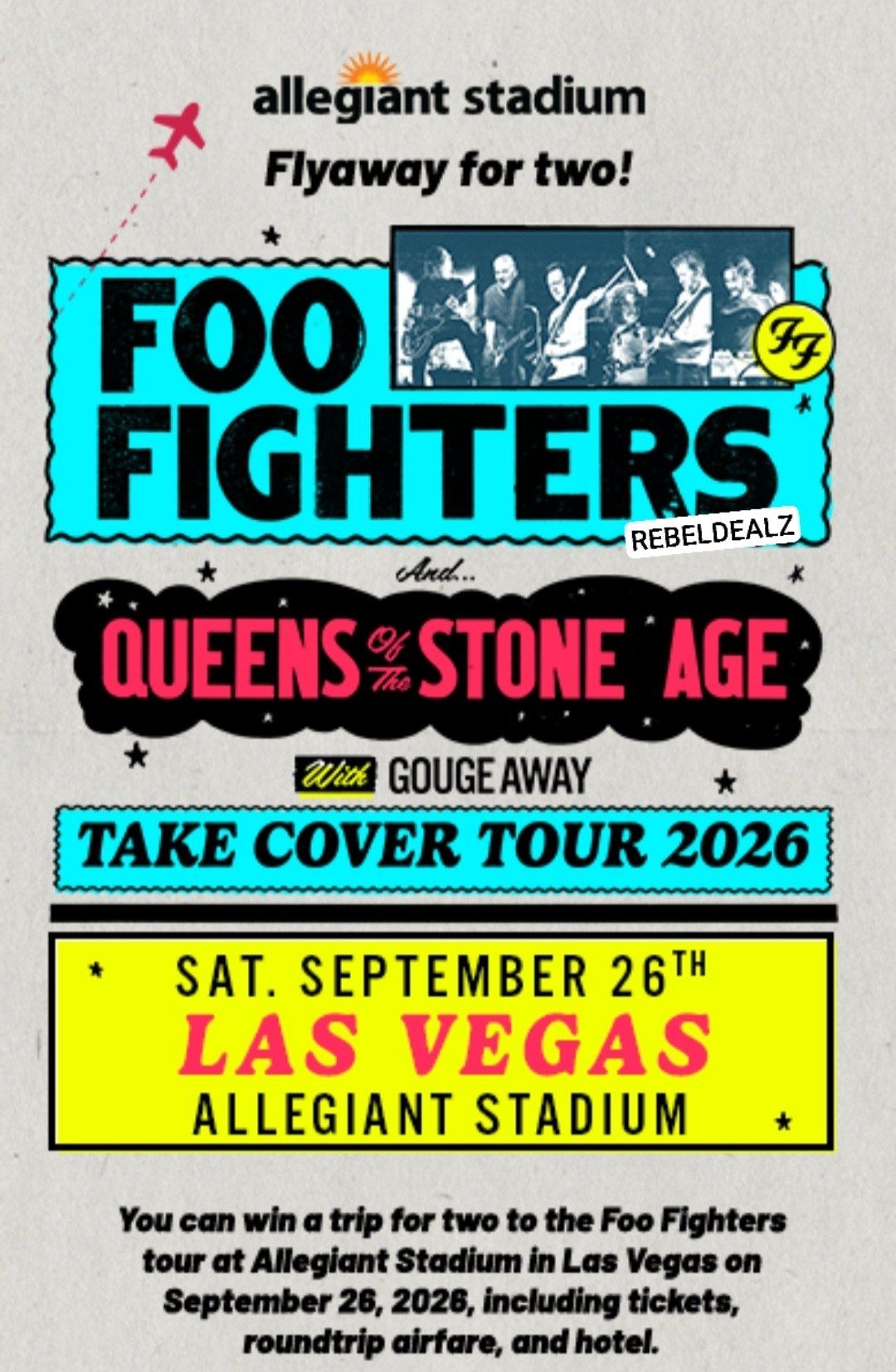 Allegiant Foo Fighters Take Cover Flyaway Sweepstakes