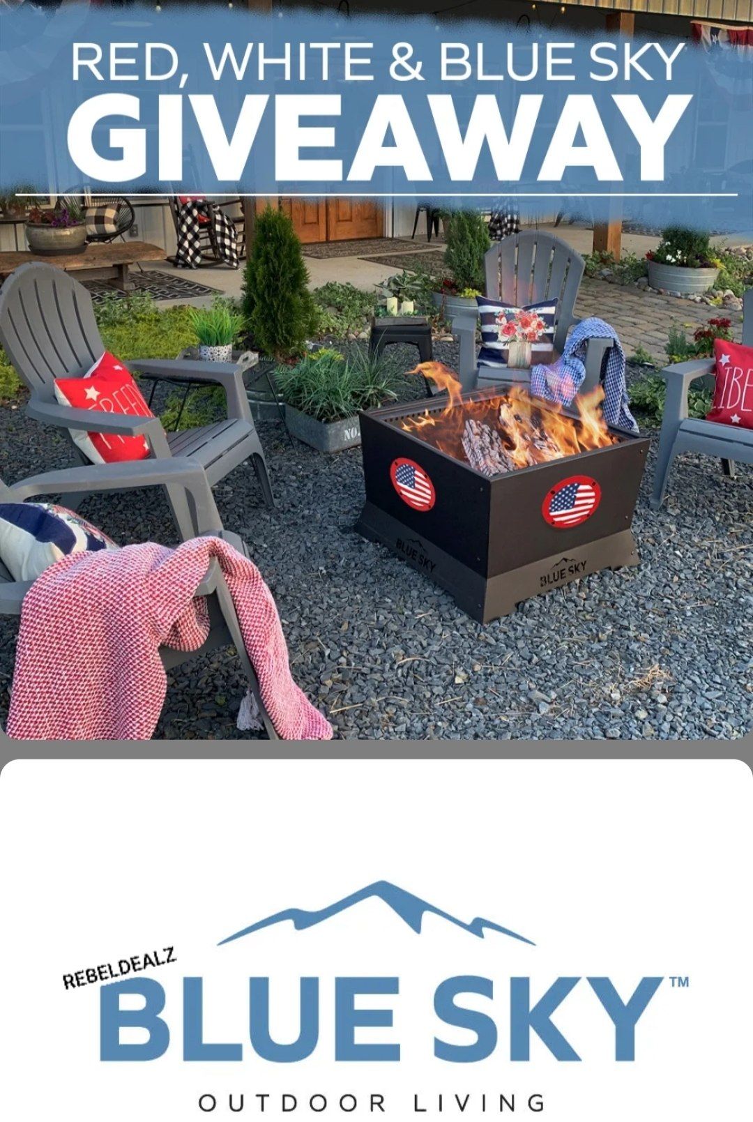 Blue Sky Red, White & Blue Sky Fire Pit Sweepstakes