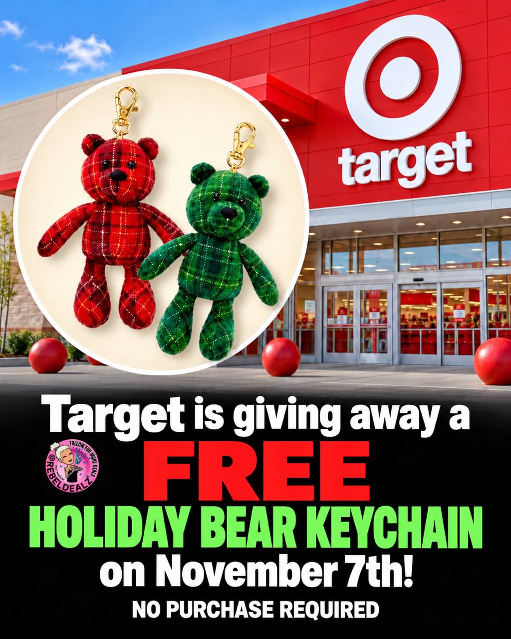 Target Is Giving Away FREE Holiday Bear Keychains on November 7