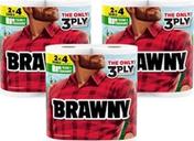 Brawny Tear-A-Square 3-Ply Paper Towels 6 Double Rolls $10.xx