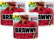 Brawny Tear-A-Square 3-Ply Paper Towels 6 Double Rolls $10.xx