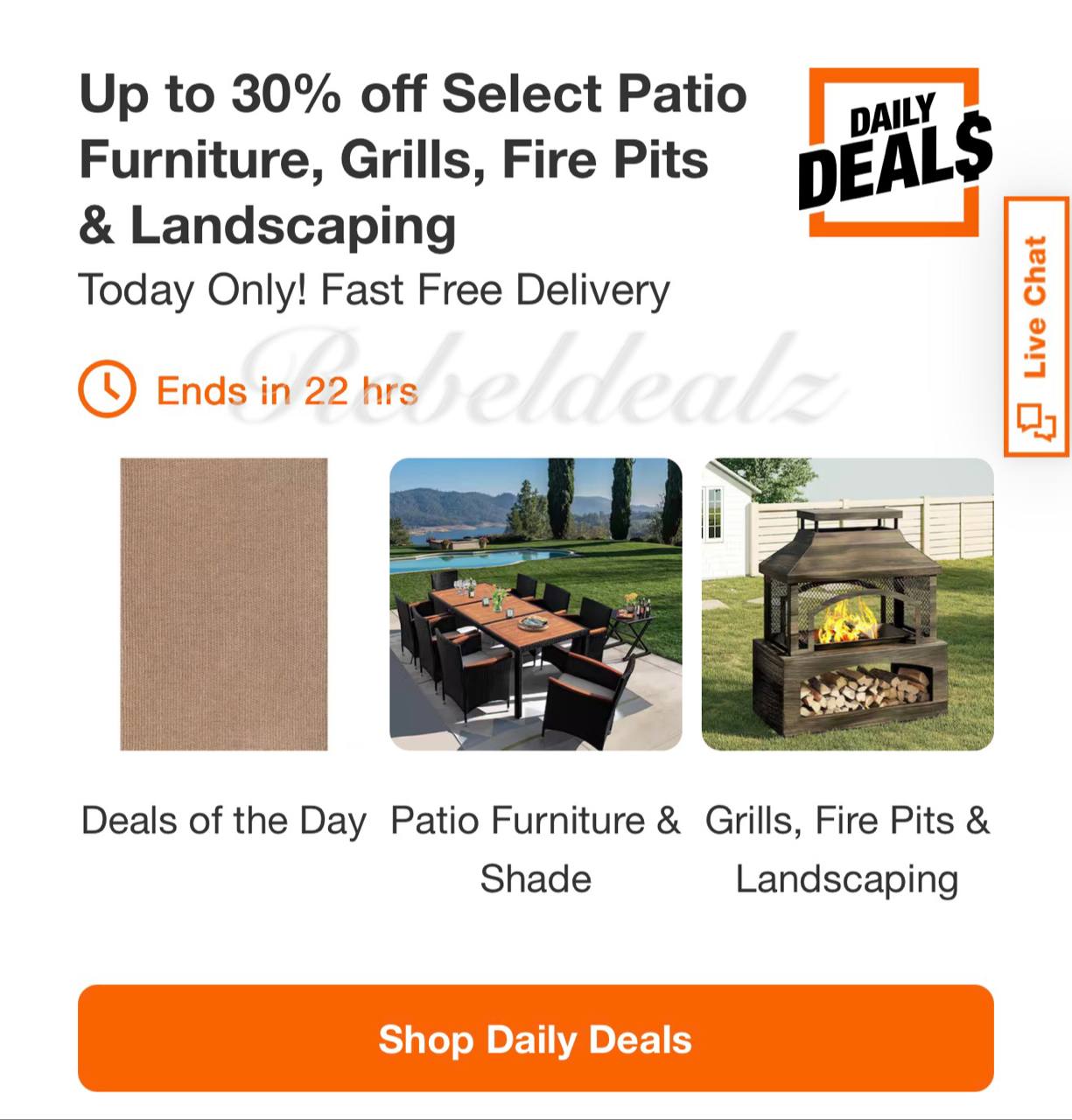 Home Depot Daily Deals: Up to 30% Off Patio Furniture and More