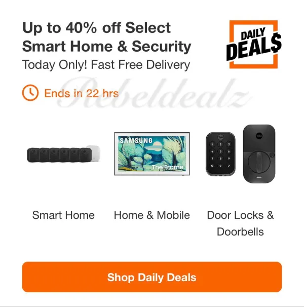 Up to 40% Off Select Smart Home & Security at Home Depot
