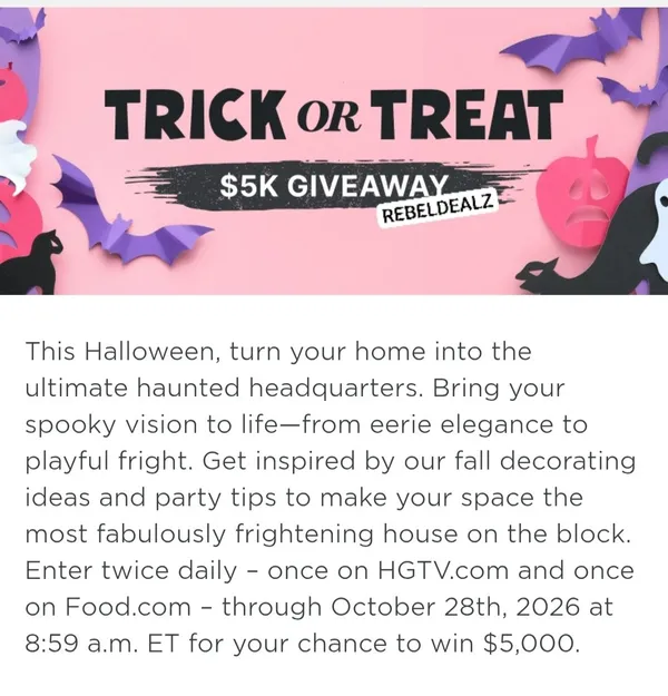 HGTV Trick or Treat Yourself Sweepstakes