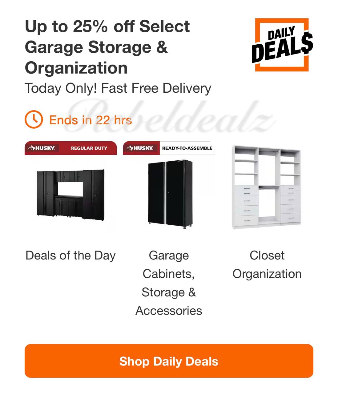 Up to 25% Off Select Garage Storage and Organization at Home Depot