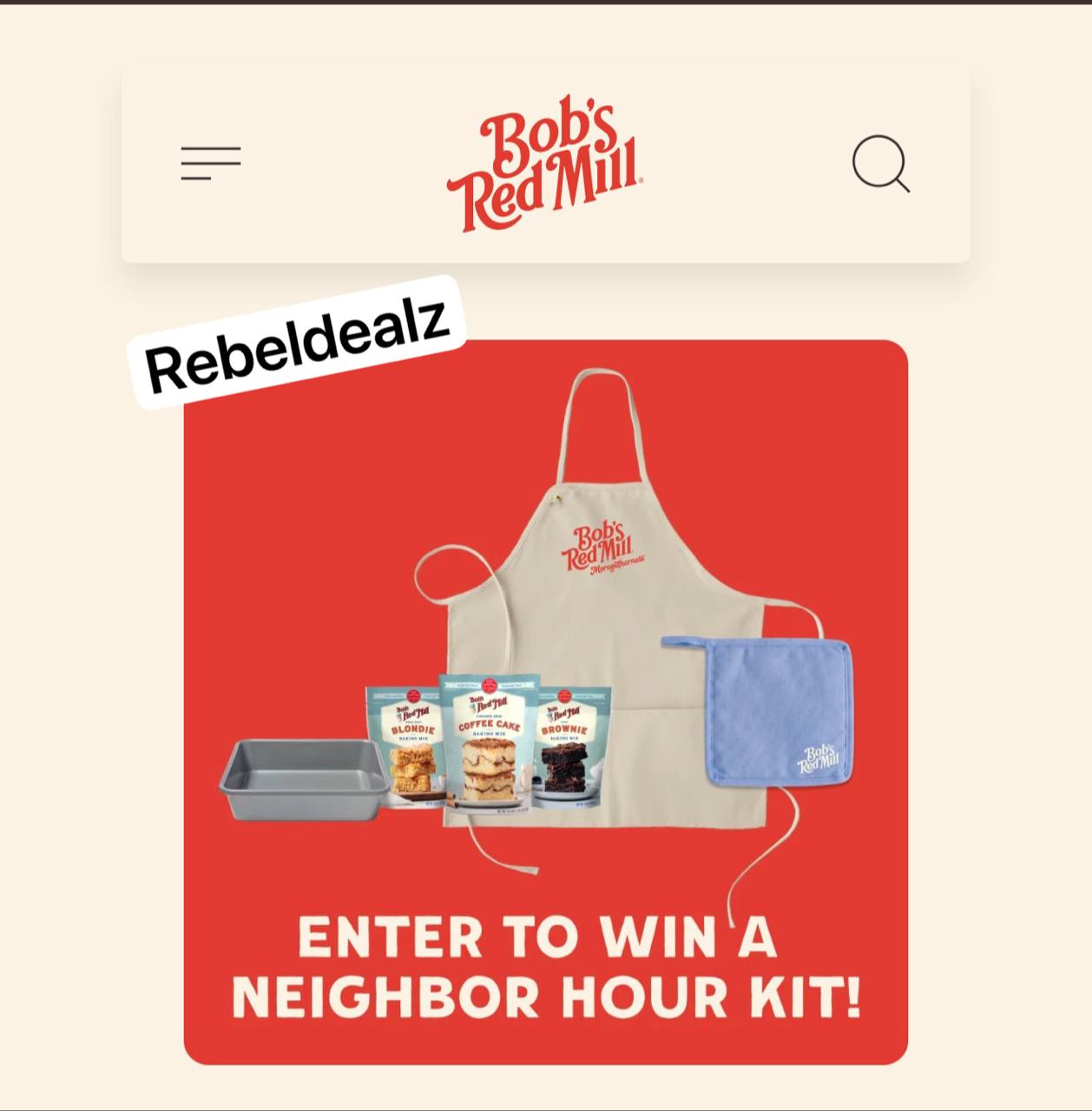 Bob's Red Mill Neighbor Hour Kit Sweepstakes: 115 Winners
