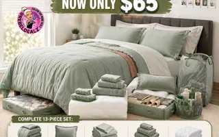 Twin XL Comforter Set with Dorm Essentials for $65
