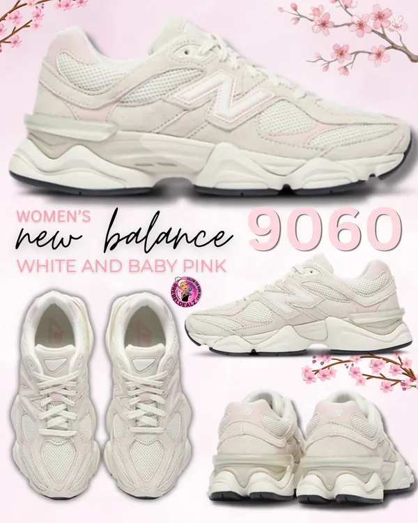 New Balance White & Baby Pink 9060