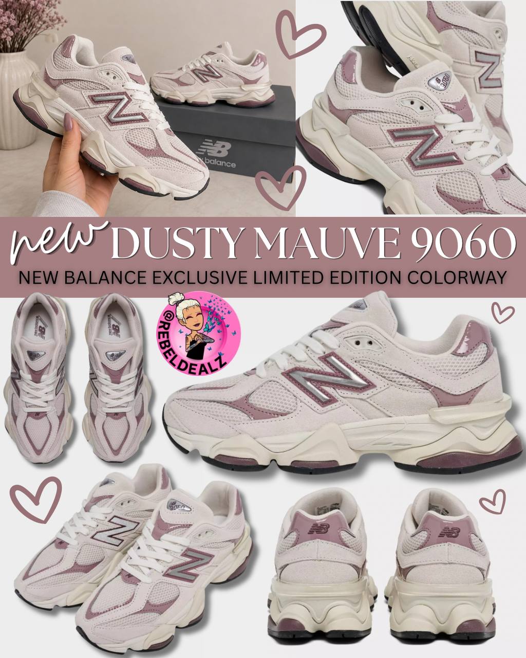New Balance 9060 Sea Salt / Putty Mauve Colorway