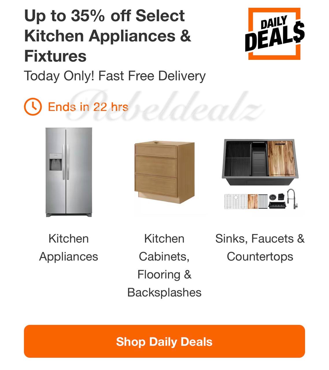 Up to 35% Off Select Kitchen Appliances and Fixtures at Home Depot
