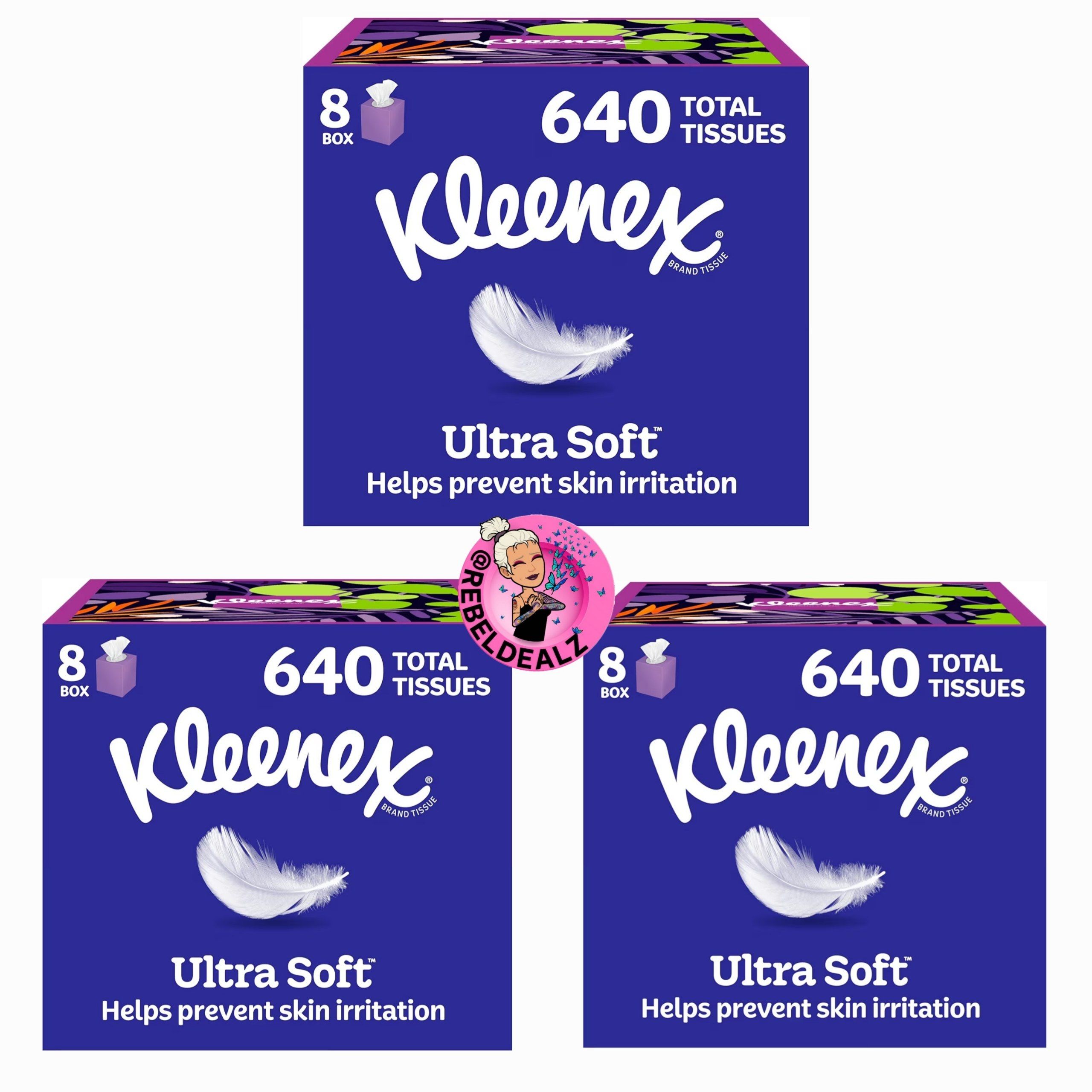 Kleenex Ultra Soft Facial Tissues 8-Pack Cube Boxes on Sale