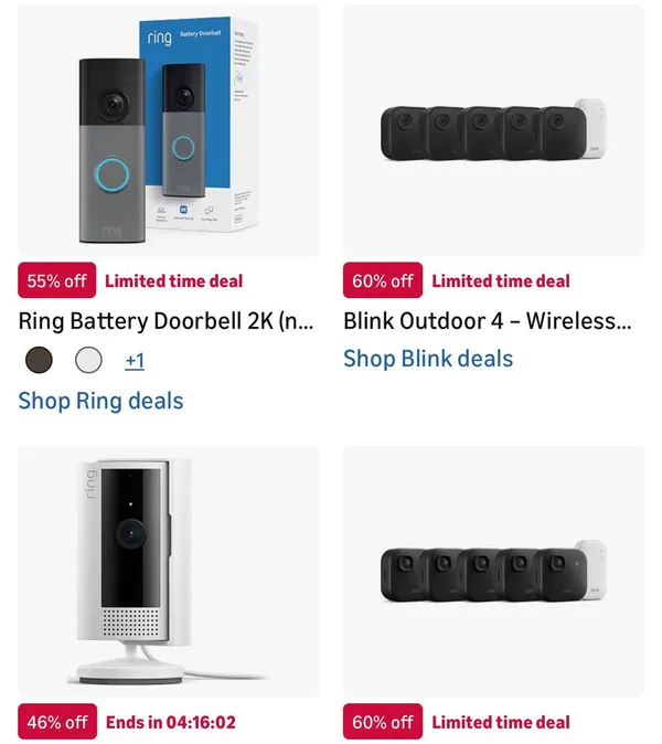 Ring and Blink Security Systems Sale Up to 78% Off at Amazon